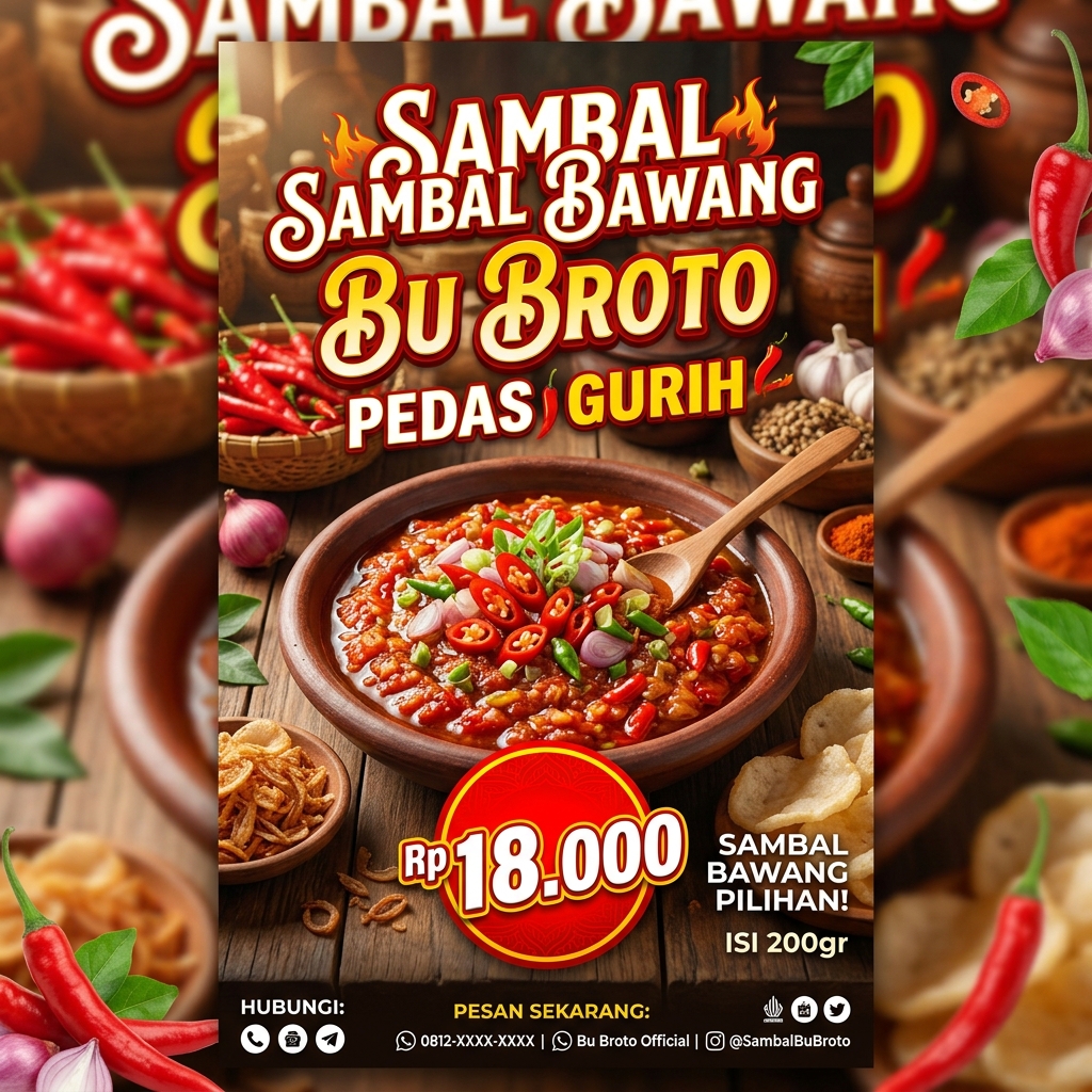 Poster draf untuk Sambal Bawang Bu Broto